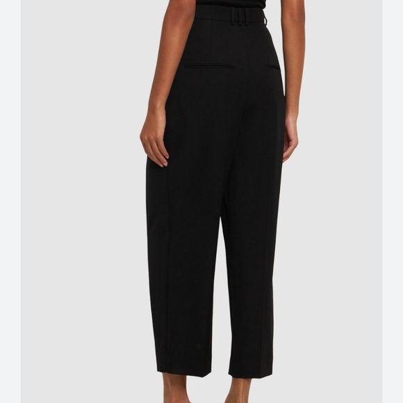 ST. JOHN Black Pleated Wide Leg Ankle Pants Trousers Size 6 Nwt - Picture 2 of 9